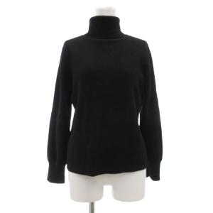 美品 ニット セーター 長袖 タートルネック ウール 9T ブラック /MG
