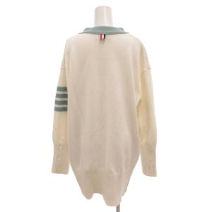 THOM BROWNE Cotton 4BAR Vネック カーディガン 40