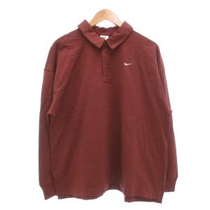 エッセンシャル オーバーサイズ 長袖ポロシャツ FZ5814-218 XXL ブラウン