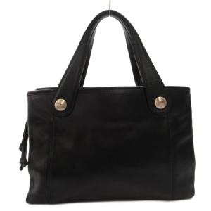 Longchamp ハンドバッグ 手提げ レザー ロゴ 黒 ブラック /FF