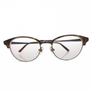 ブロータイプコンビ メガネ アイウェア 眼鏡 度入りレンズ 4917 140 茶 ブラウン 70-5009-4