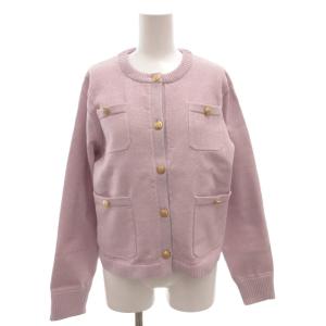 タグ付き 24SS 鹿沼さん コラボ キラキラニットジャケット カーディガン 金ボタン ラメ 2 ピンク