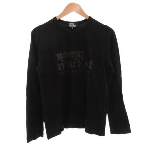 black market AD2019 Tシャツ ロンT 長袖 ロゴ プリント L 黒 ブラック /FF