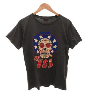 Tシャツ 半袖 メキシカンスカル プリント M 黒 ブラック /FF