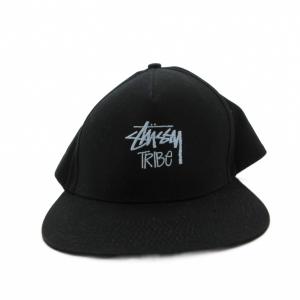 STUSSY Tribe キャップ 帽子 ロゴ刺繍 黒 ブラック /FF
