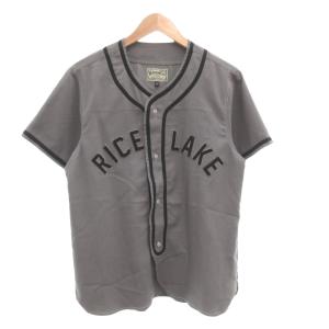 美品 ベースボールシャツ 半袖 M グレー /MG