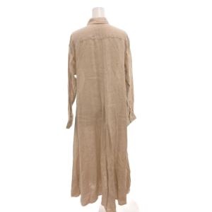 Plage タグ付き 20SS Linen Flared ワンピース ロング リネン 麻 長袖 38 ベージュ /FF