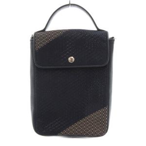 美品 庵 いほり ショルダーバッグ ネイビー