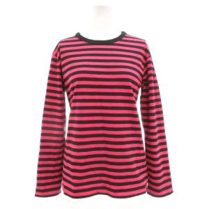 美品 Tシャツ 長袖 ボーダー 1 ピンク ブラック /MG