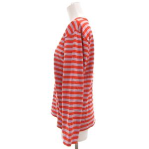 agnes b. 美品 Tシャツ 長袖 ボーダー 1 オレンジ パープル /MG