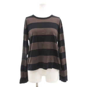 Tシャツ 長袖 ボーダー 2 ブラック ブラウン /MG