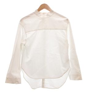 美品 22AW オーバーシャツ 長袖 バンドカラー ホワイト /MG