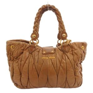 miumiu マテラッセ 2WAY ハンドバッグ ブラウン RN0473