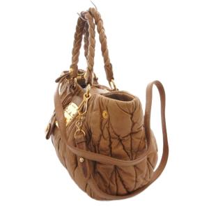 miumiu マテラッセ 2WAY ハンドバッグ ブラウン RN0473