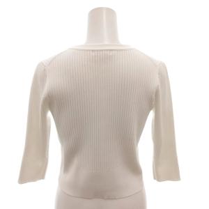 TOCCA 25SS カーディガン リブニット 七分袖 リボン柄 S 白 ホワイト /FF