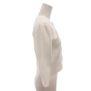 TOCCA 25SS カーディガン リブニット 七分袖 リボン柄 S 白 ホワイト /FF
