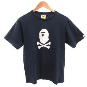 Tシャツ 半袖 ロゴプリント M 紺 ネイビー /JS