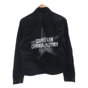 PPFM 美品 ジップアップジャケット ブルゾン バックプリント M 黒 ブラック  /MG