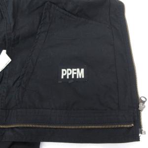 PPFM 美品 ジップアップジャケット ブルゾン バックプリント M 黒 ブラック  /MG