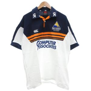 BRUMBIES タグ付き ラグビーシャツ 半袖 L ホワイト ネイビー /MG