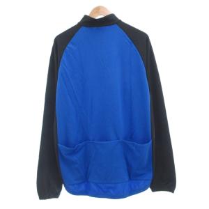 adidas タグ付き サイクルジャージ トップス 長袖 ハーフジップ XL 青 ブルー  黒 ブラック Z13001