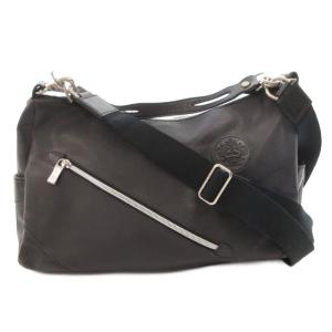 2WAY ハンドバッグ ショルダーバッグ レザー ロゴ 黒 ブラック /FF