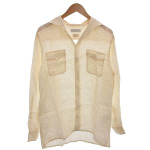 PILGRIM 24SS アイリッシュリネン ダブルポケット オープンカラーシャツ カジュアル 麻 長袖