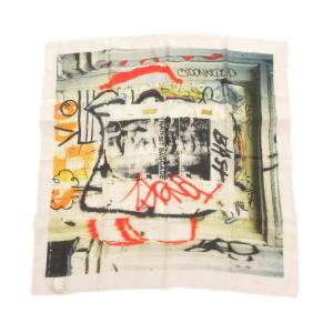 美品 スカーフ 総柄 ウール ベージュ /MG