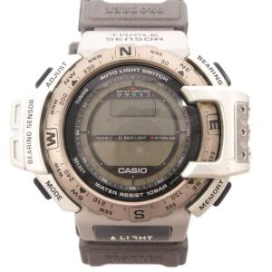 PROTREK トリプルセンサー ジャンク品 腕時計 PRT-40 1471 クオーツ デジタル シルバーカラー