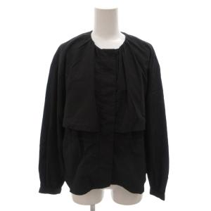 25SS エアリー ブルゾン ジャケット ジップアップ ポケッタブル ノーカラー 2 黒 ブラック /FF
