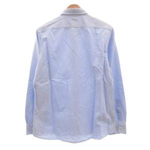 BURBERRY BLACK LABEL オックスフォードシャツ 長袖 ロゴ 襟裏チェック 3 青 ブルー /MG