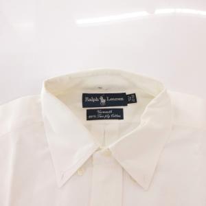 RALPH LAUREN yarmouth シャツ 長袖 ボタンダウン 無地 41-84 白 ホワイト /MG