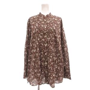 美品 シャツ 長袖  花柄 コットン ウール混 38 マルチカラー /MG