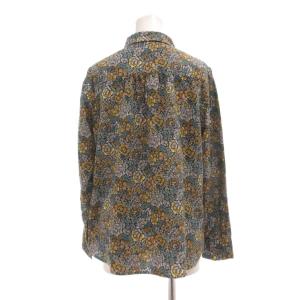 SCAPA 美品 シャツ チュニック 長袖 ノーカラー  タック 花柄 コットン 38 マルチカラー /MG