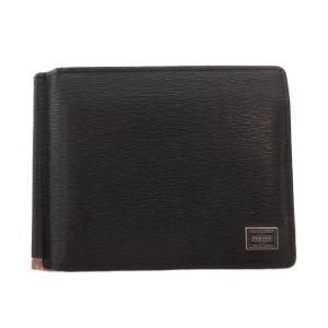 CURRENT  MONEY CLIP 二つ折り財布 ウォレット  マネークリップ ロゴ レザー 黒 ブラック