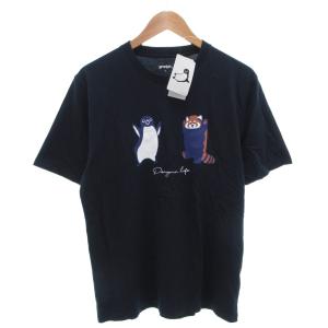 さかざきちはる コラボ タグ付き イカク勝負 Tシャツ カットソー 半袖 プリント M 紺 ネイビー /FF