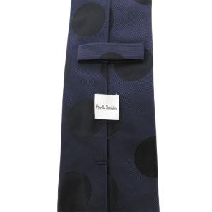 PAUL SMITH ネクタイ 絹 シルク ダークネイビー ドット柄 レップ織り /MG
