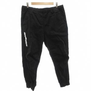 AAPE イージーパンツ  ジョガー ウエストゴム クロップド ロゴプリント XL 黒 ブラック /FF