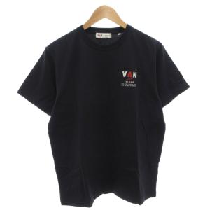 タグ付き Tシャツ 半袖 ロゴ プリント L 紺 ネイビー /FF