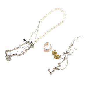 ネックレス リング ピアス イヤリング 4点セット まとめて マルチカラー /FF
