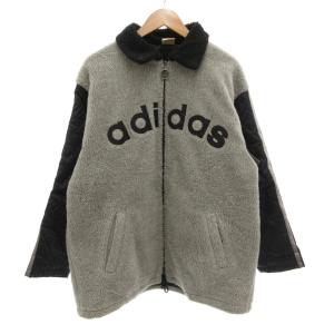 ヴィンテージ 80s-90s ボア中綿ジャケット キルティング 切替 ジップアップ M-L 黒 ブラック