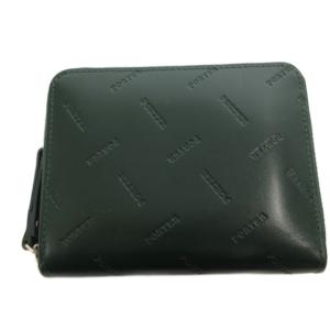 PORTER エンチェイス ENCHASE 財布 ウォレット ラウンドファスナー レザー ロゴ エンボス 緑 グリーン