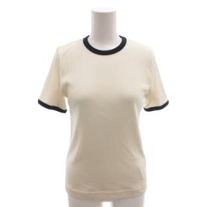 リブ バイカラー パイピング Tシャツ カットソー 半袖 オフホワイト /FF