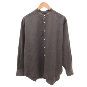 HITOSHI 美品 シャツ 長袖 ウール バンドカラー 2 グレー /JS