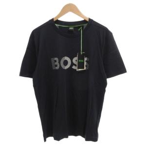 タグ付き Tシャツ カットソー 半袖 ロゴ プリント コットン L 紺 ネイビー /FF