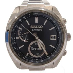 ASTRON 腕時計 デイデイト アナログ 電波 ソーラー SBXY015 ブラック