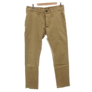 LONDON SLIM FIT チノパンツ テーパード ボタンフライ 33 茶 ブラウン /FF