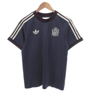 スペイン アディカラー クラシックス スリーストライプス Tシャツ ロゴ 半袖 M 紺 ネイビー /FF