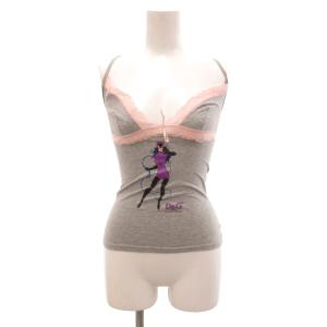 UNDERWEAR キャットウーマン コラボ キャミソール レース プリント S グレー /JS