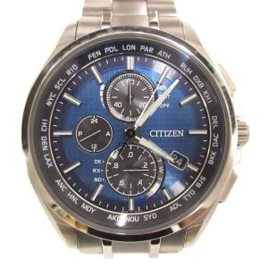 ATTESA 腕時計 クロノグラフ 電波ソーラー AT8040-57L 文字盤ネイビー